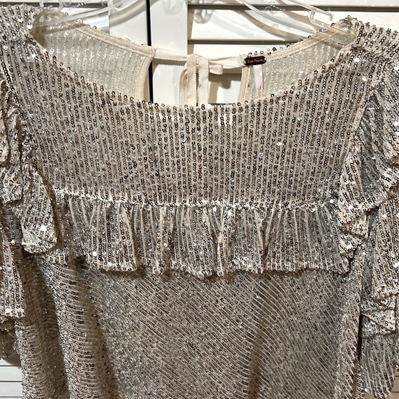 Free People Gold Sequin Blouse - Picture 6 of 10
